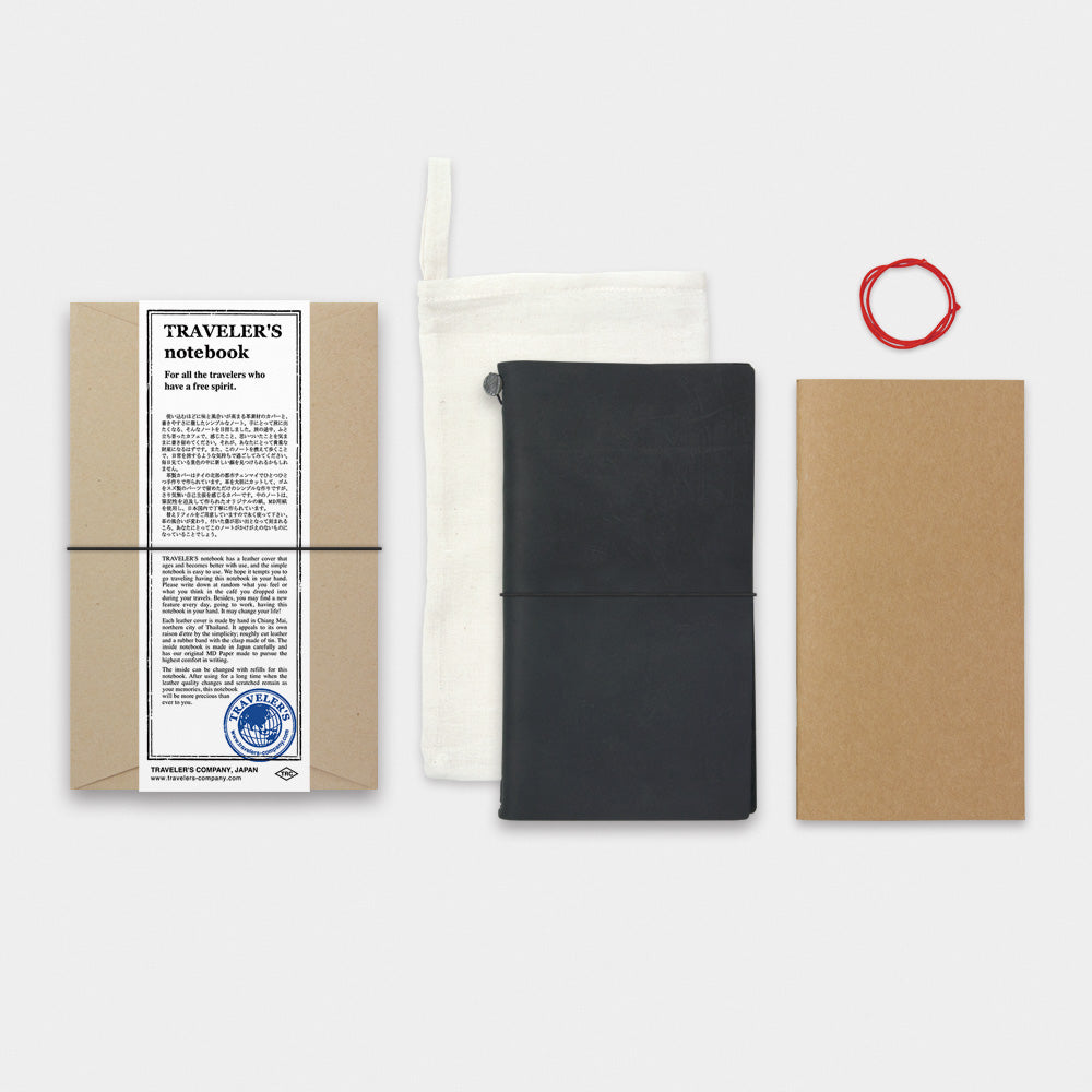 Traveler's Notebook Regular Size Leather Cover Starter Kit Black (13714006)