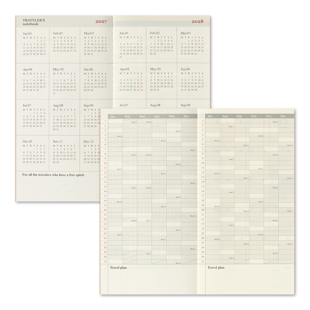Traveler’s Notebook 2027 Monthly Diary Refill (14501006)