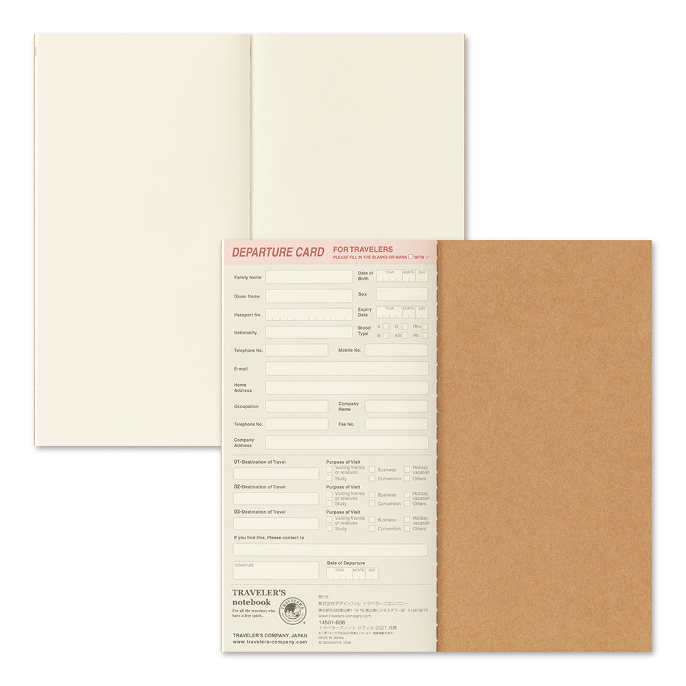 Traveler’s Notebook 2027 Monthly Diary Refill (14501006)