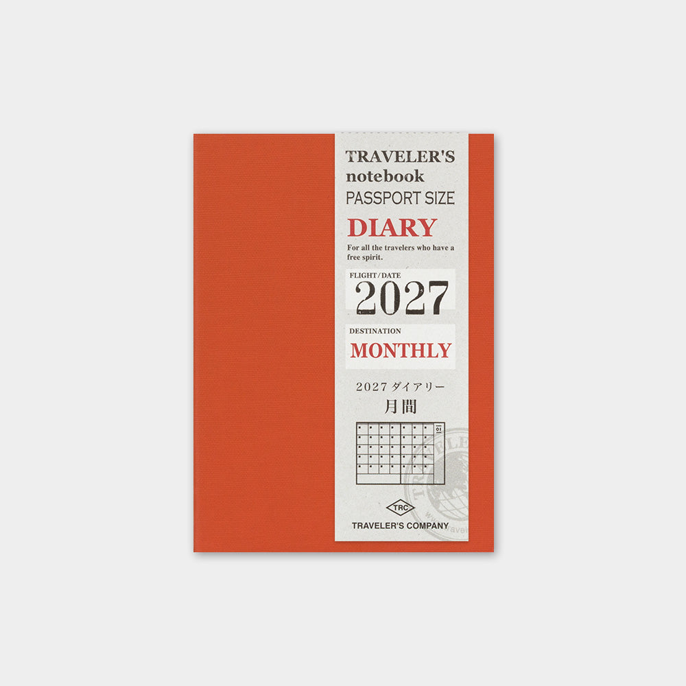 Traveler’s Notebook Passport Size 2027 Monthly Diary Refill (14504006)