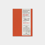 Traveler’s Notebook Passport Size 2027 Monthly Diary Refill (14504006)