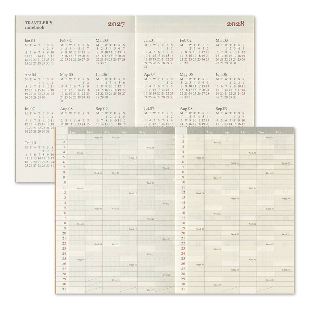 Traveler’s Notebook Passport Size 2027 Monthly Diary Refill (14504006)
