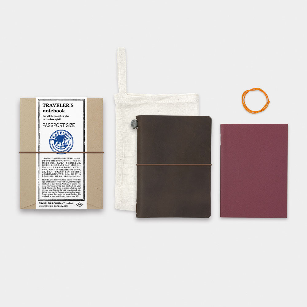 Traveler's Notebook Passport Size Leather Cover Starter Kit Brown (15027006)