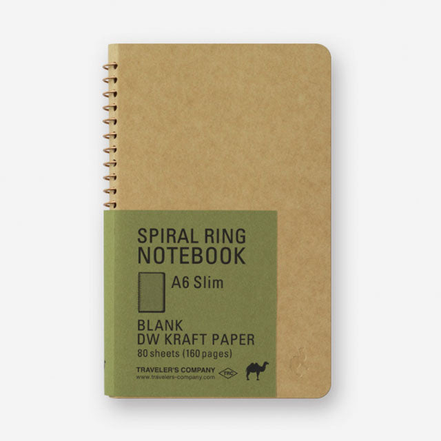 Traveler’s Company TRC A6 Slim Spiral Ring Notebook Plain DW Kraft Paper (15241006)
