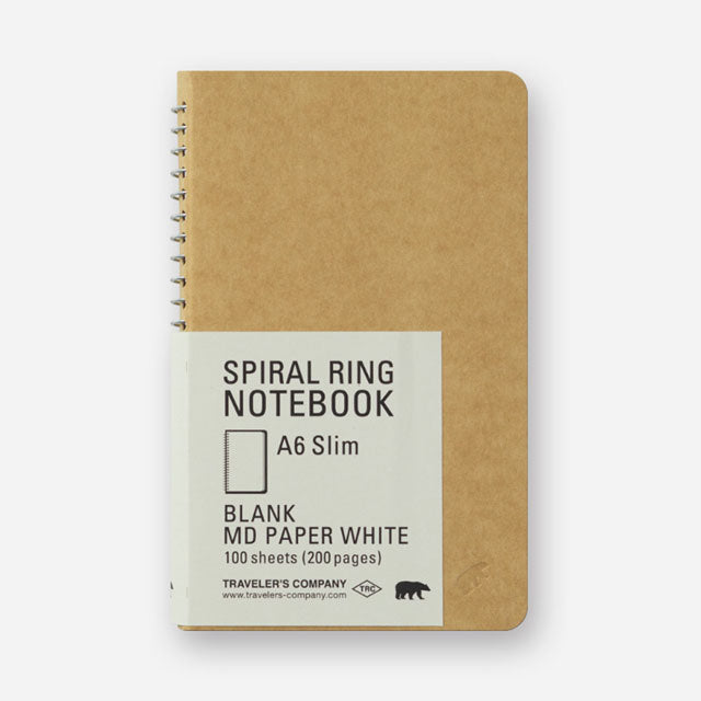 Traveler’s Company TRC A6 Slim Spiral Ring Notebook Plain MD White Paper (15242006)