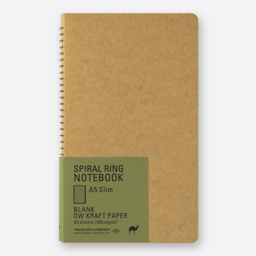 Traveler’s Company TRC A5 Slim Spiral Ring Notebook Plain DW Kraft Paper (15244006)
