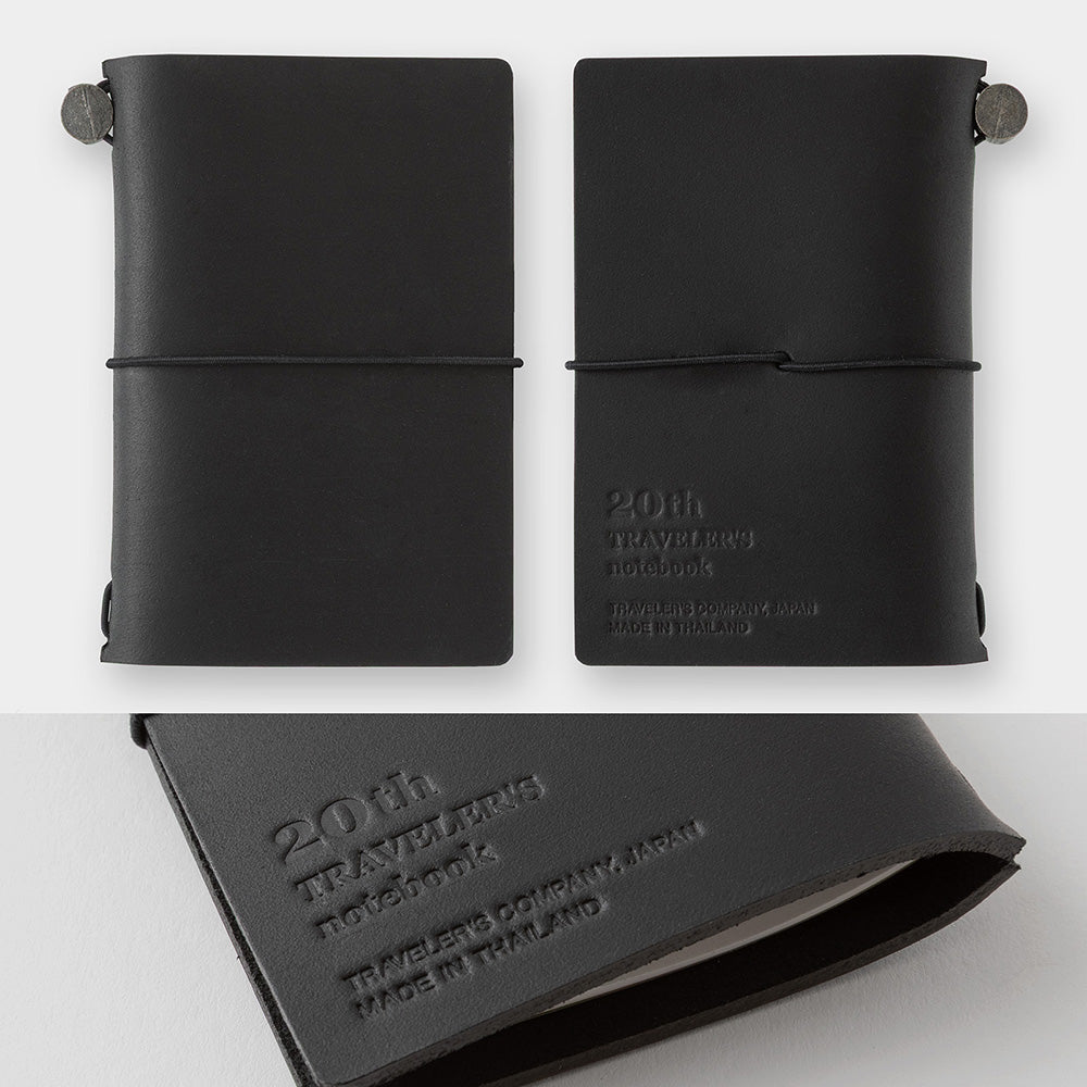 TRAVELER'S notebook Card Size 20th Anniversary Limited Edition Leather Notebook Set Black