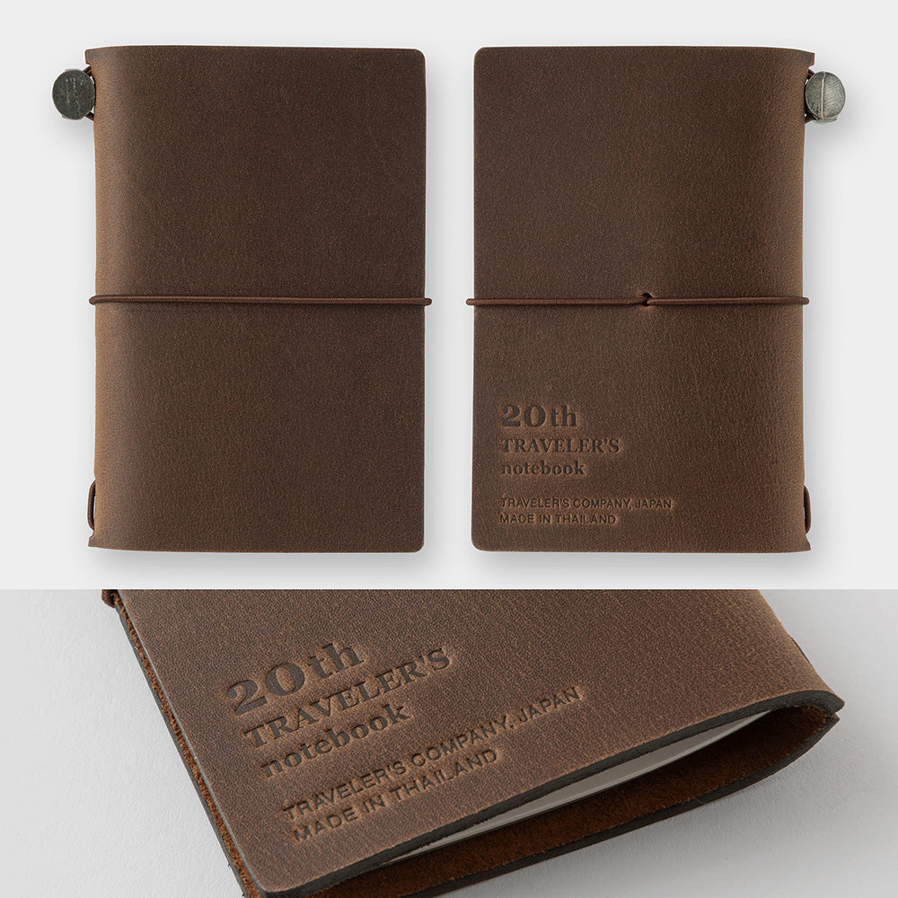 TRAVELER'S notebook Card Size 20th Anniversary Limited Edition Leather Notebook Set Brown