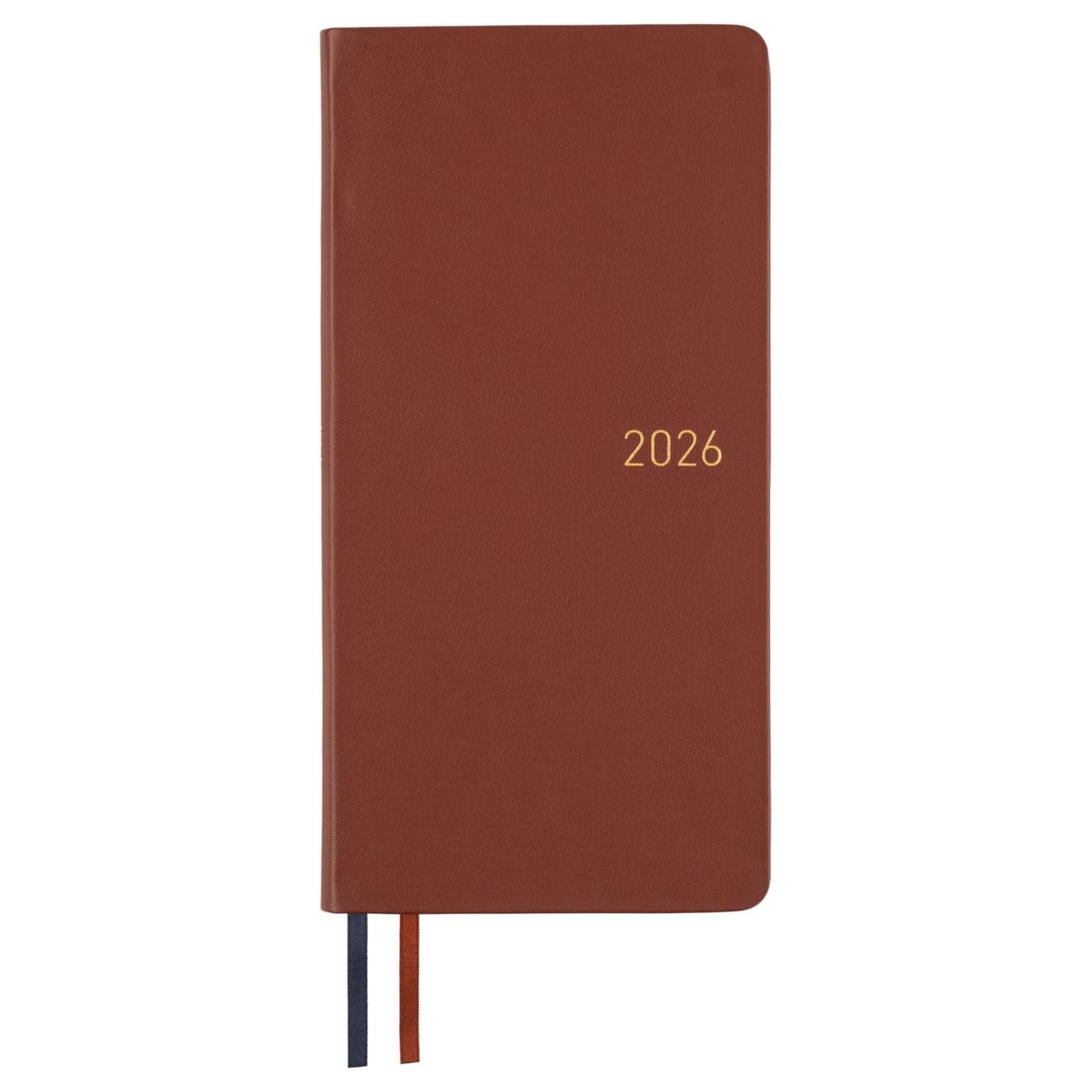 Hobonichi Techo 2026 Fine Classic Weeks Wine Brown Leather Weekly Planner