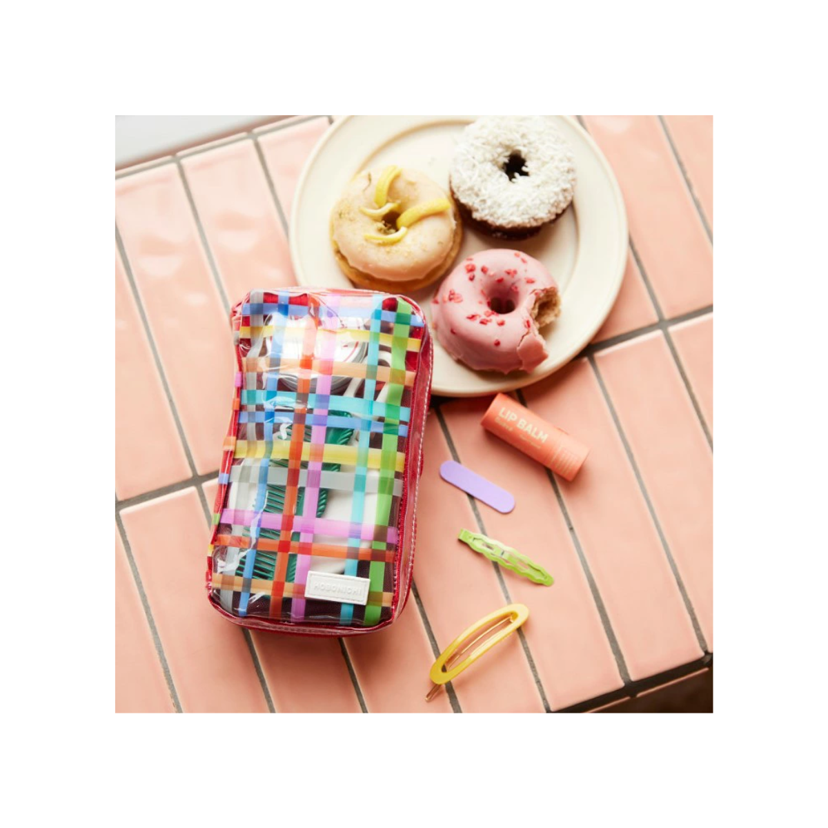 Hobonichi Drawer Pouch Small Transparent Check Organizer Pouch