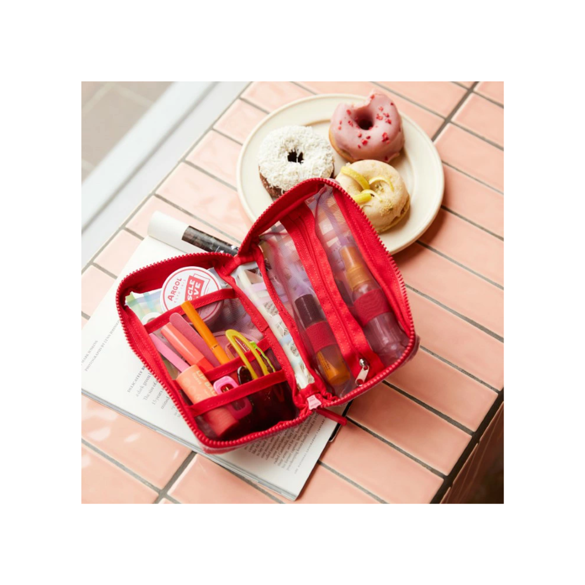 Hobonichi Drawer Pouch Small Transparent Check Organizer Pouch