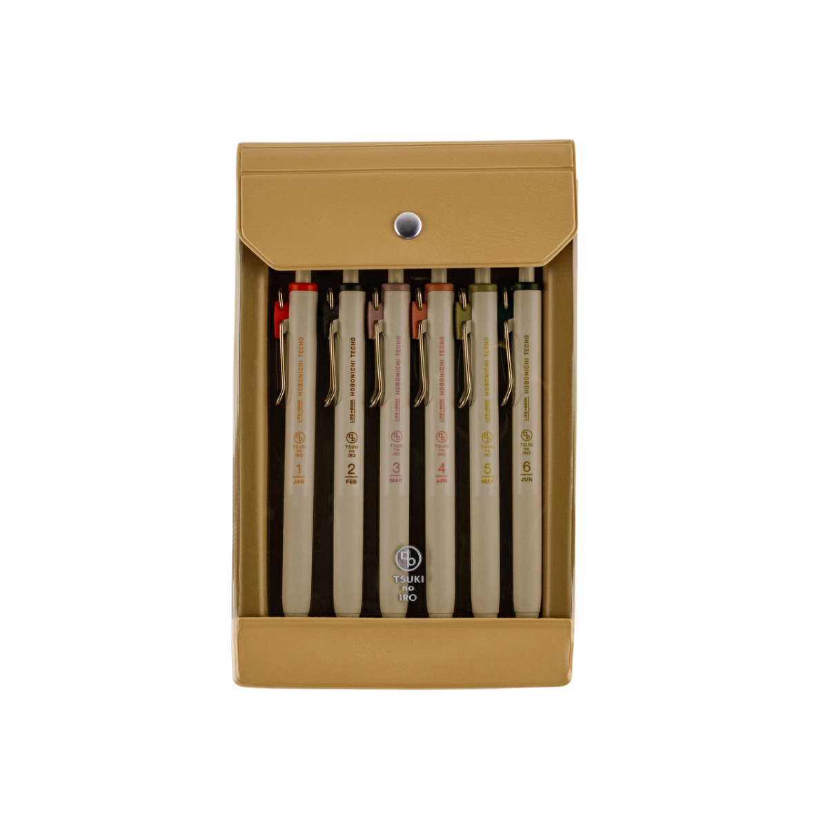 Hobonichi TSUKI no IRO Uni-ball One 0.38mm 6 Pen Set with Case