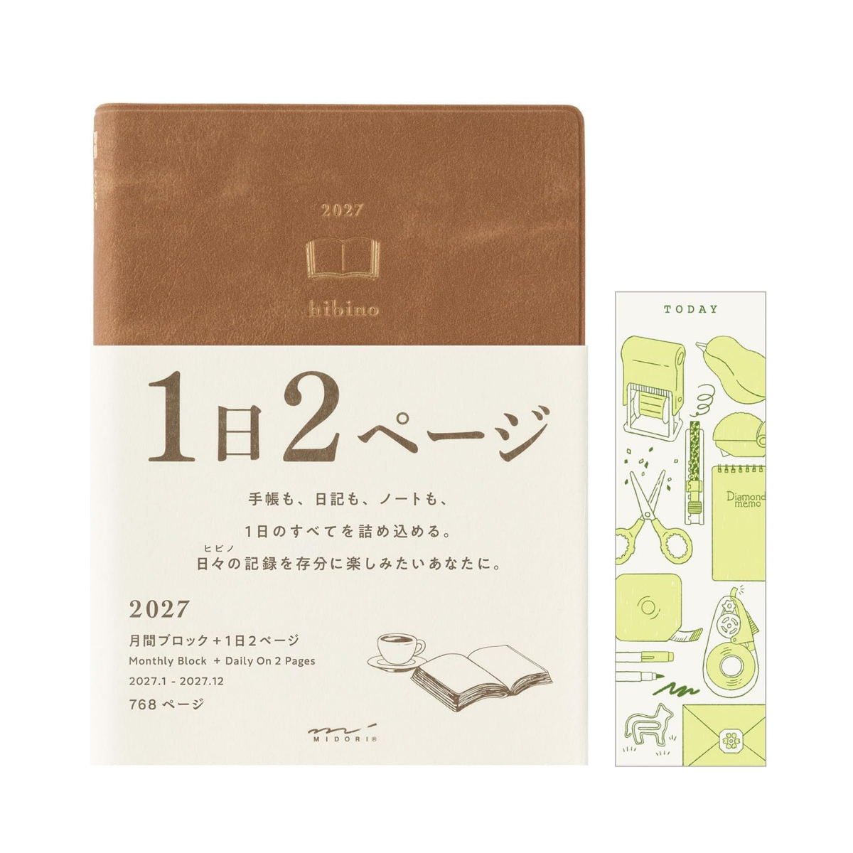 Midori Hibino A6 Daily Notebook 2027 Limited Edition with Bookmark