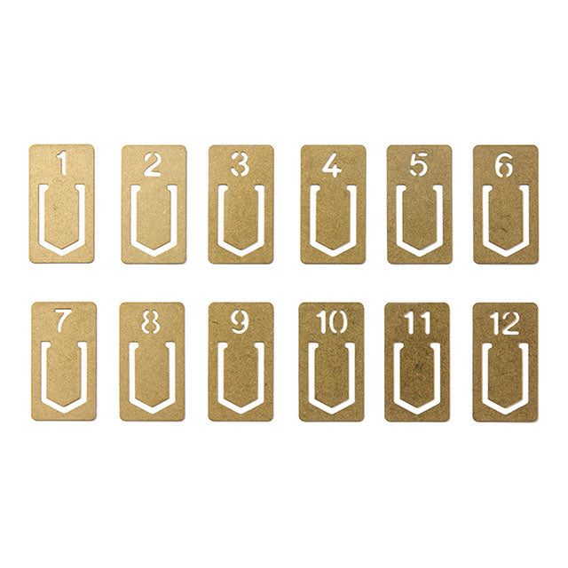 TRAVELER'S COMPANY Brass Number Clips Set 1 to 12 (43080006)