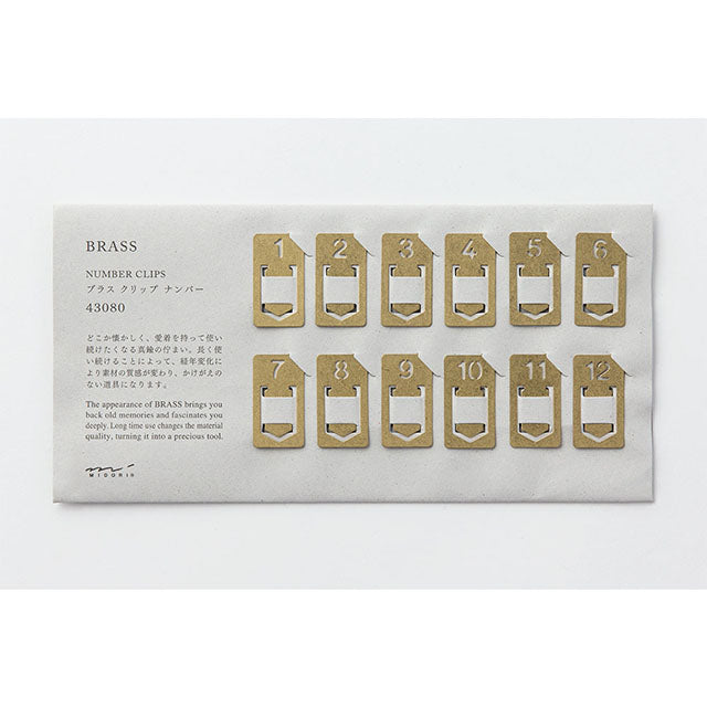 TRAVELER'S COMPANY Brass Number Clips Set 1 to 12 (43080006)