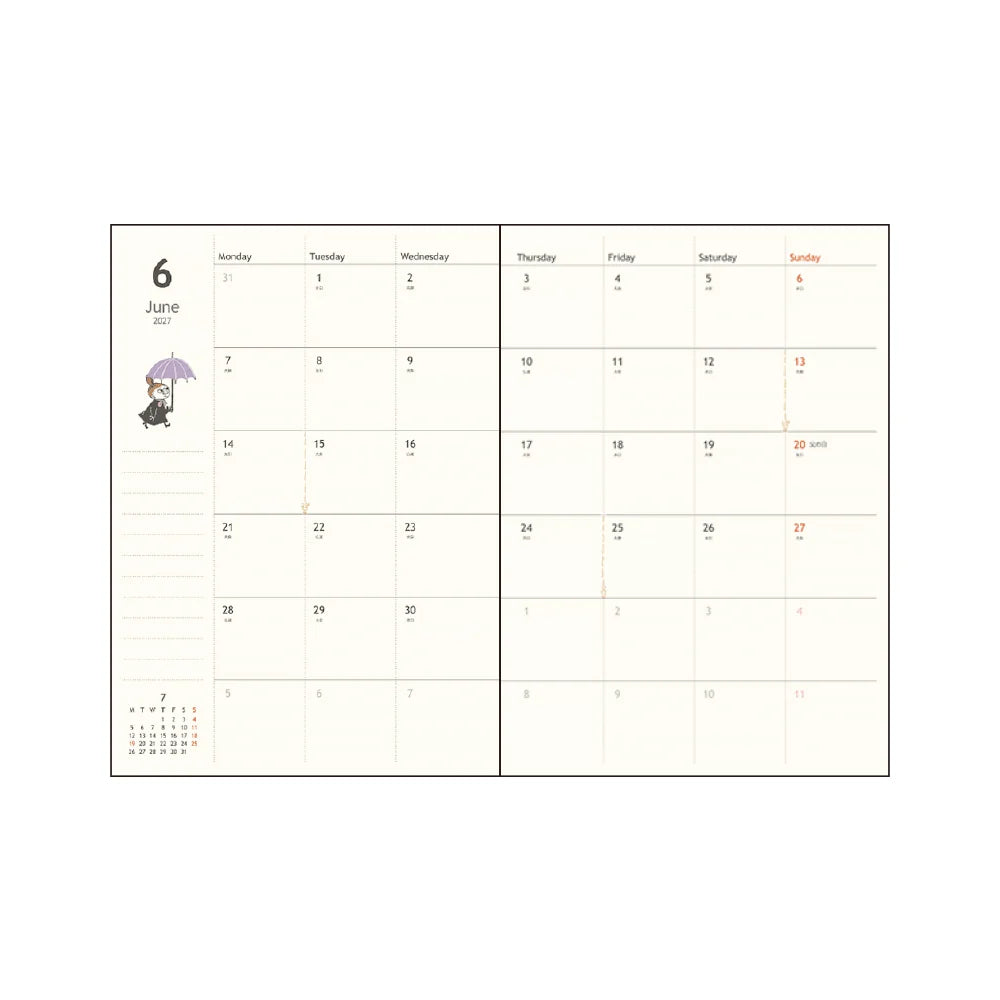 Moomin Little My 2026-2027 B6 Weekly Planner Story Book