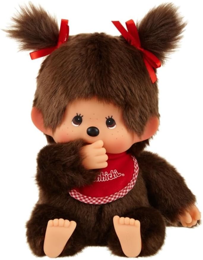 Sekiguchi Monchhichi Premium Standard Brown Girl Plush Doll