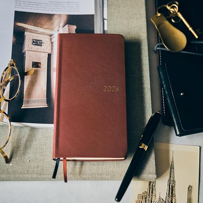 Hobonichi Techo 2026 Fine Classic Weeks Wine Brown Leather Weekly Planner