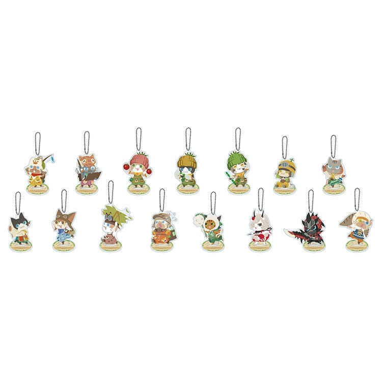 Monster Hunter Wilds Airou Acrylic Stand Keychain Collection Box (15 Pieces)