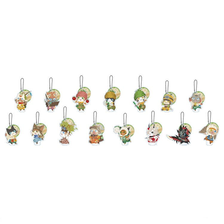 Monster Hunter Wilds Airou Acrylic Stand Keychain Collection Box (15 Pieces)
