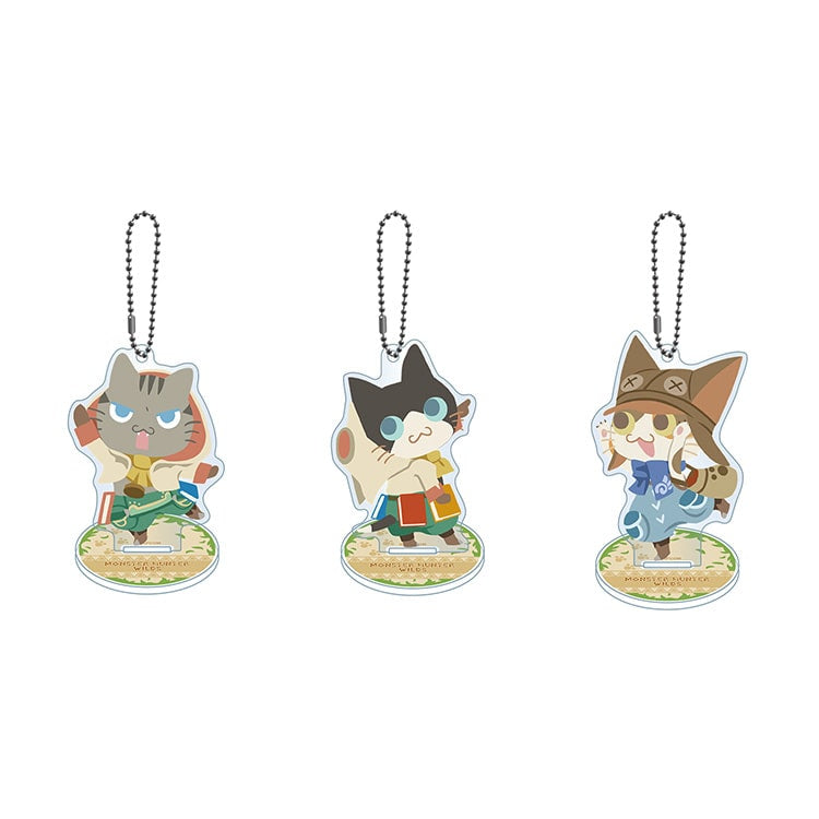 Monster Hunter Wilds Airou Acrylic Stand Keychain Collection Box (15 Pieces)