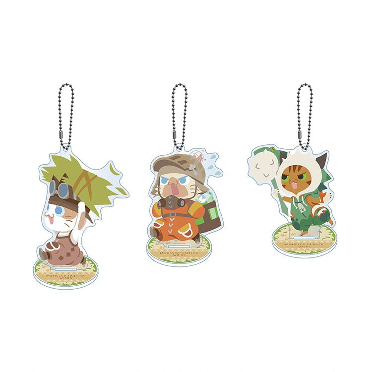 Monster Hunter Wilds Airou Acrylic Stand Keychain Collection Box (15 Pieces)