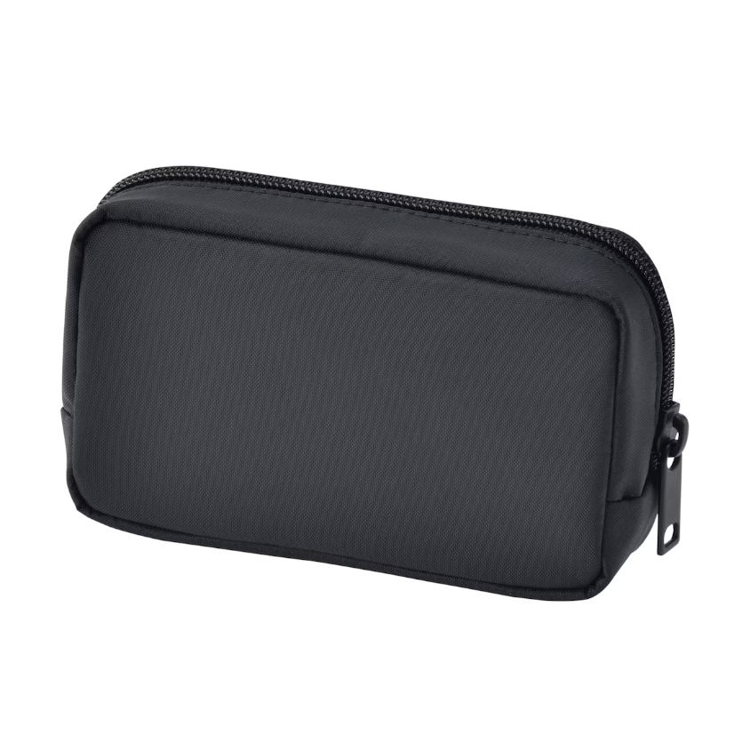 Muji Recycled Nylon Compact Pouch Black 14cm