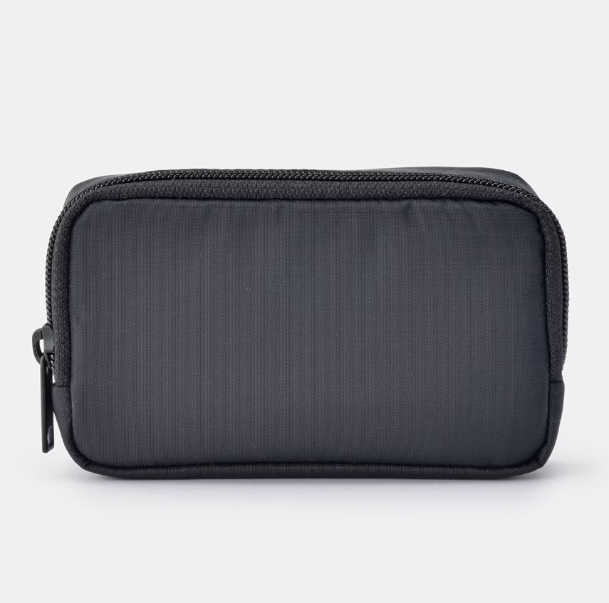 Muji Recycled Nylon Compact Pouch Black 14cm