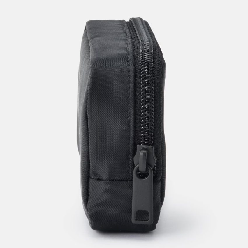 Muji Recycled Nylon Compact Pouch Black 14cm