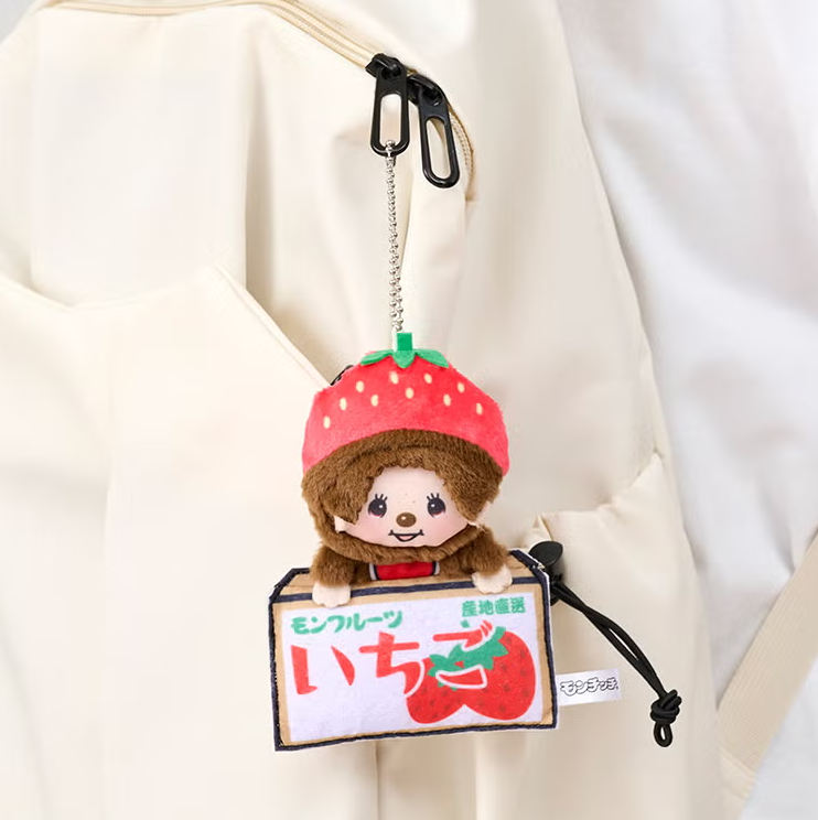 Monchhichi Hiyokkori Fruit Mascot Keychain – Strawberry