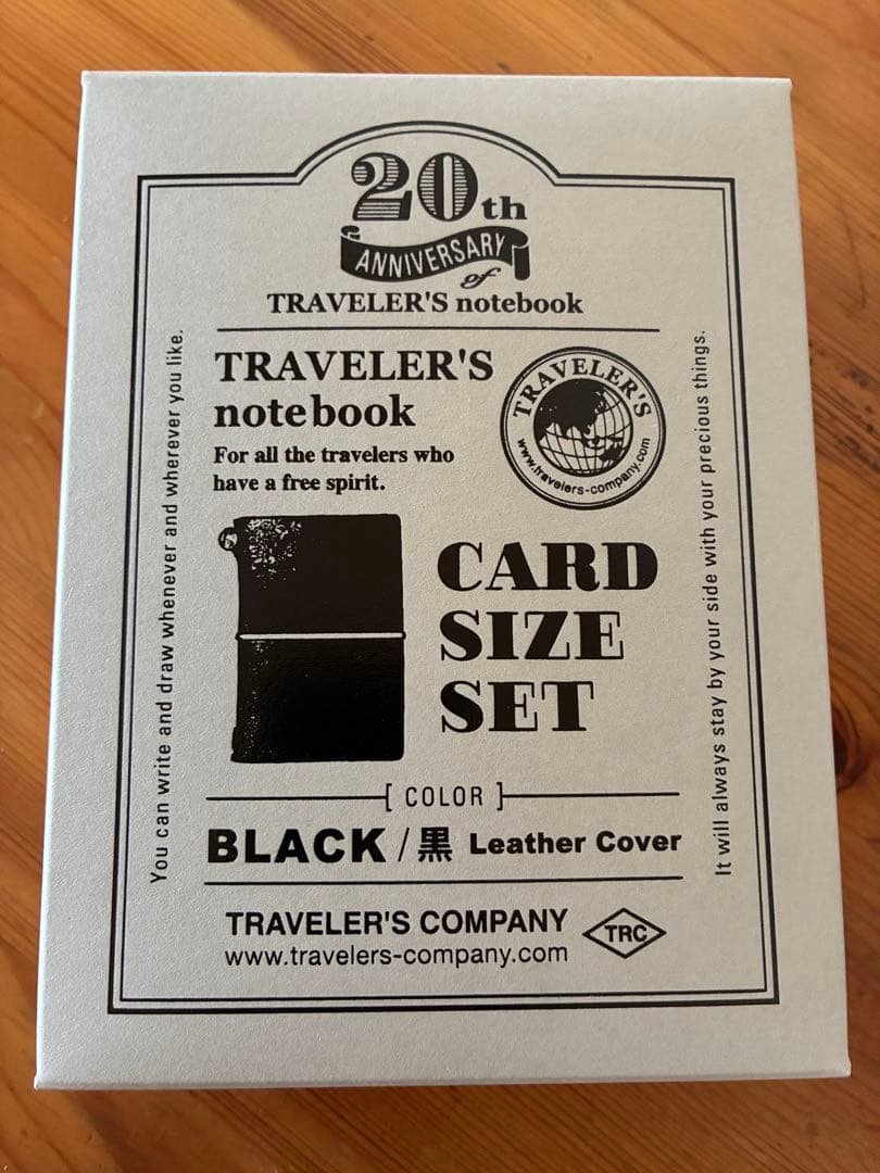 TRAVELER'S notebook Card Size 20th Anniversary Limited Edition Leather Notebook Set Black