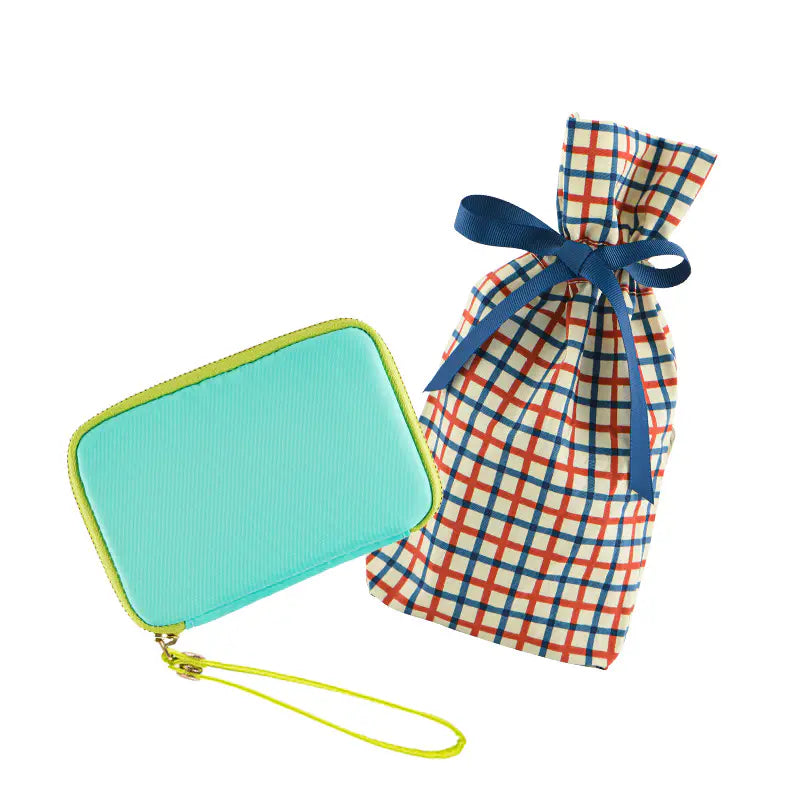 Hobonichi Techo Drawer Pouch Pocket “Aqua Lime” Mini Organizer Pouch