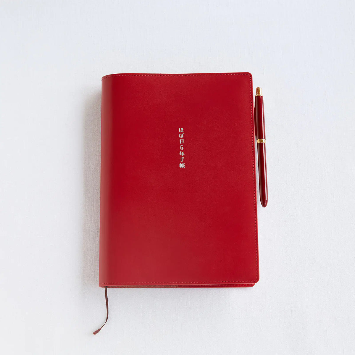Hobonichi Techo 2027 Large 5-Year Techo Cover Red Leather A5