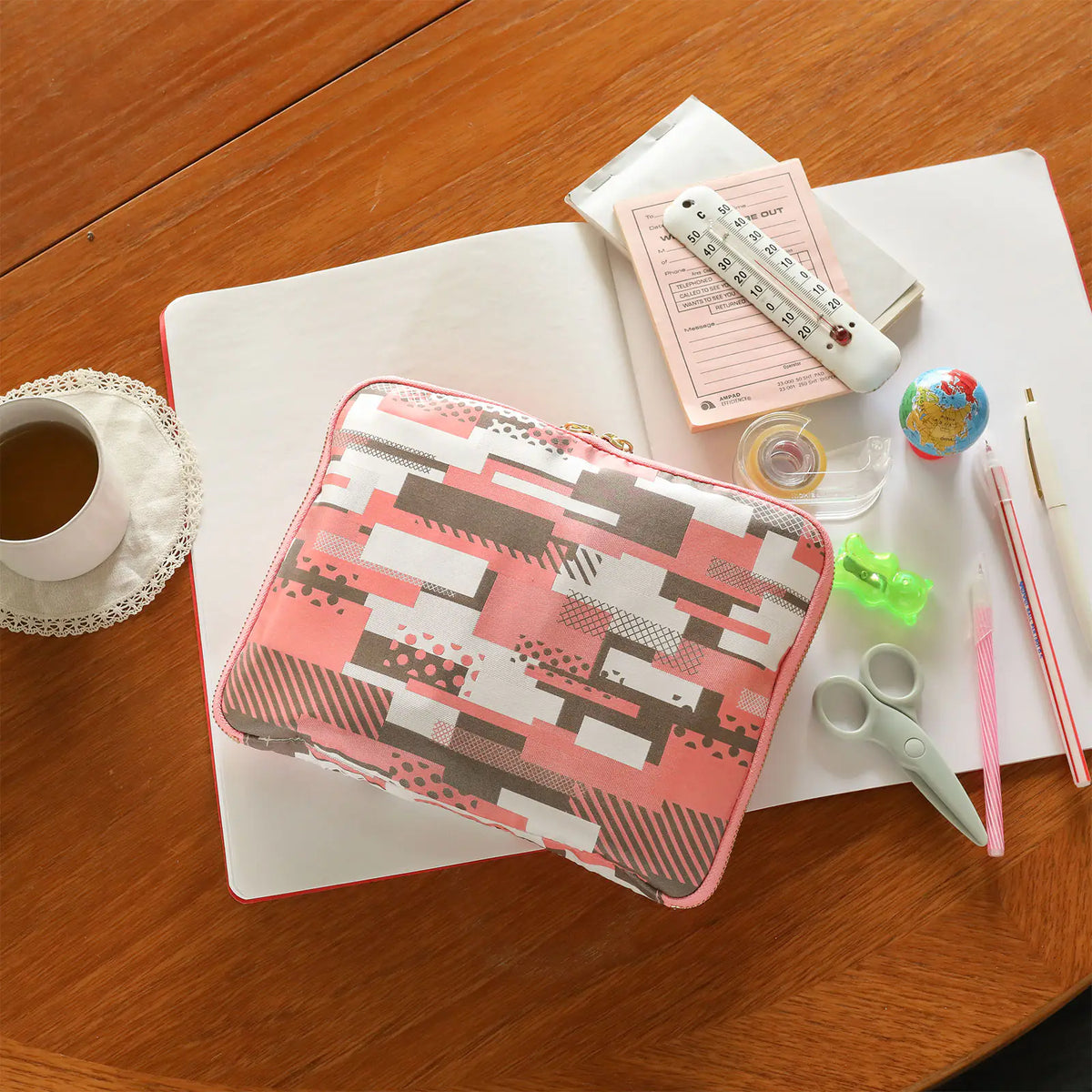 Hobonichi mt “Pink Mix” Large Drawer Pouch
