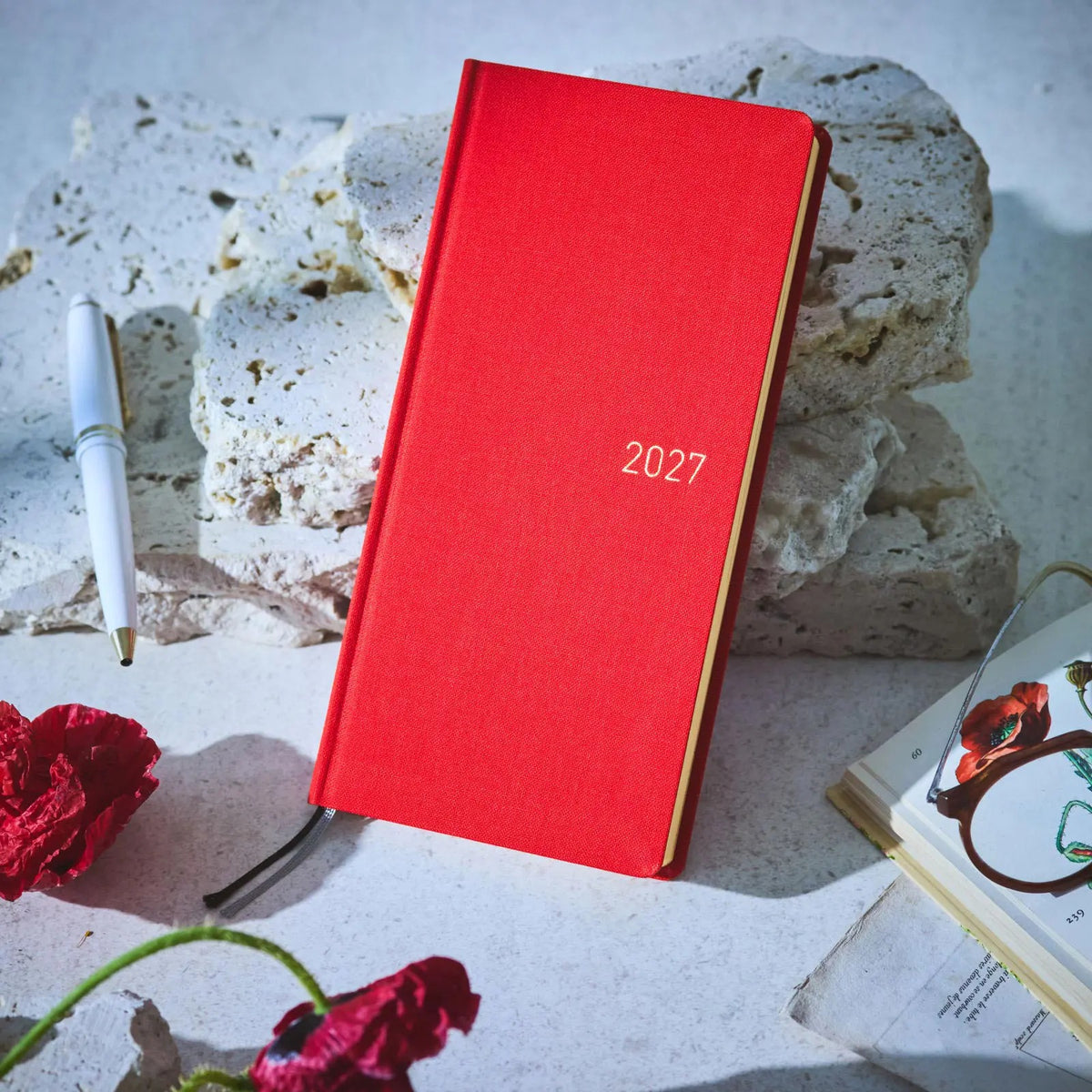 Hobonichi Techo Weeks 2027 Poppy Red Planner