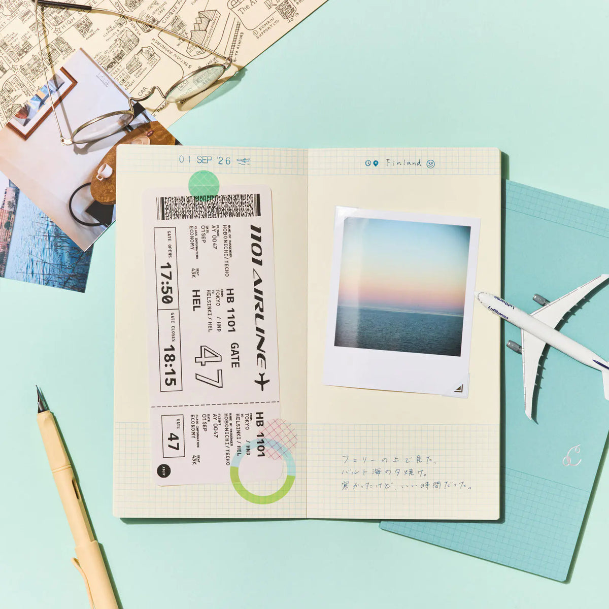 Hobonichi collect & collage Scrapbook Notebook 48 Pages 3.7mm Grid