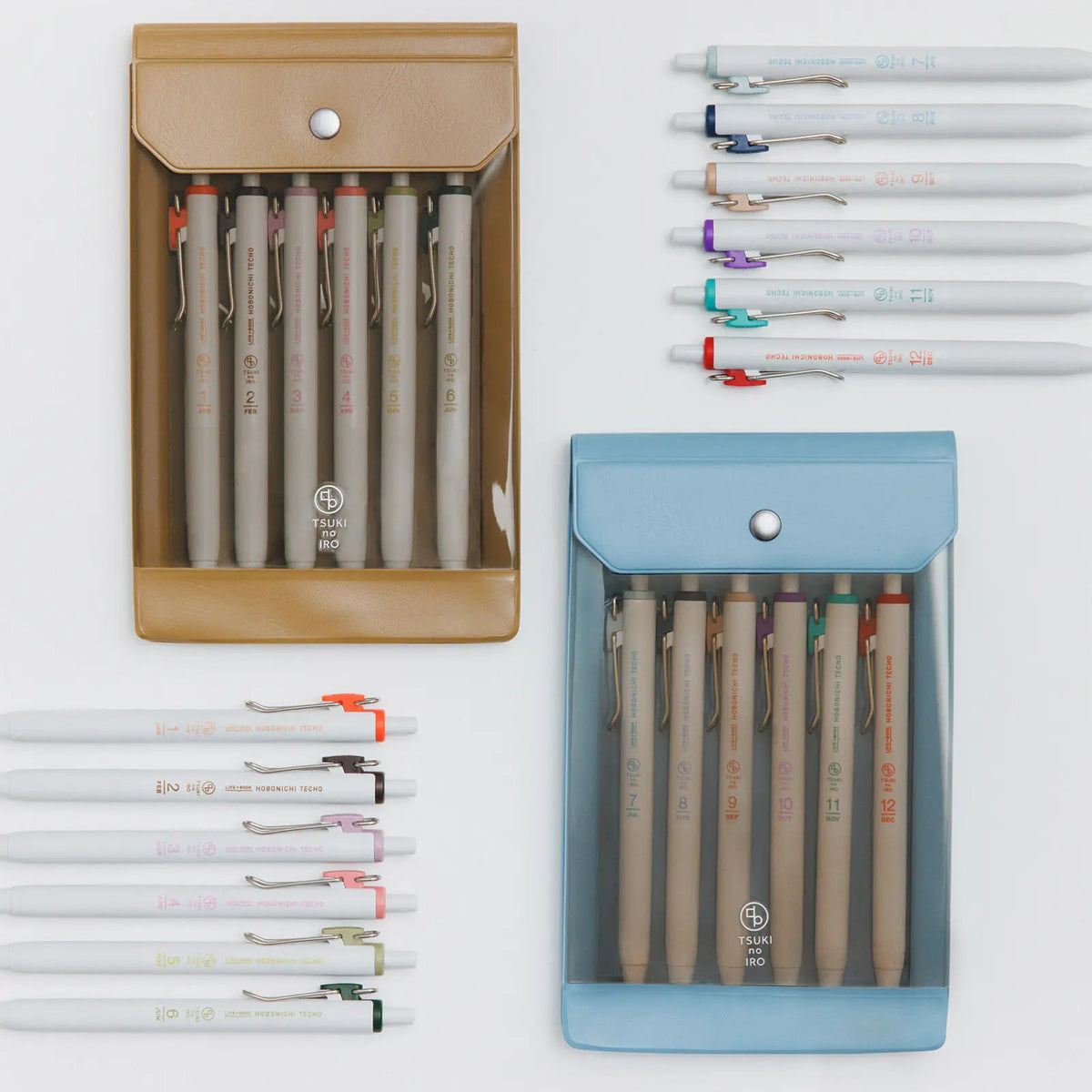 Hobonichi TSUKI no IRO Uni-ball One 0.38mm 6 Pen Set with Case