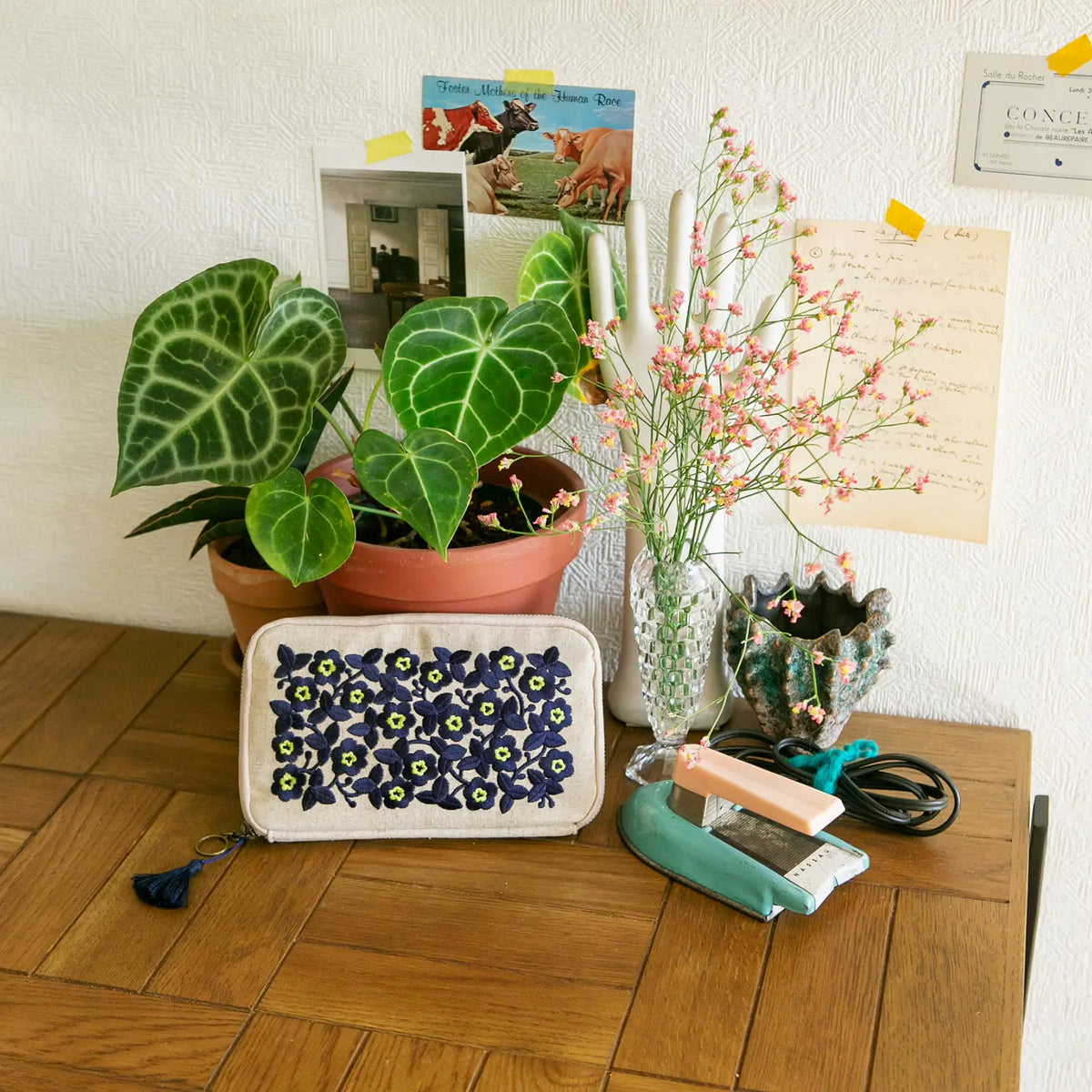 Hobonichi Techo Drawer Pouch Ane “Ukrainian Flowers” Organizer Pouch