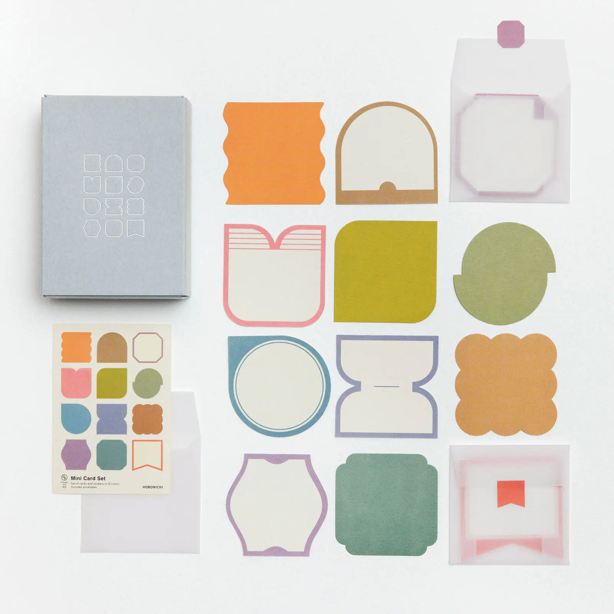 Hobonichi Techo TSUKI no IRO Mini Card Set 12 Designs with Envelopes