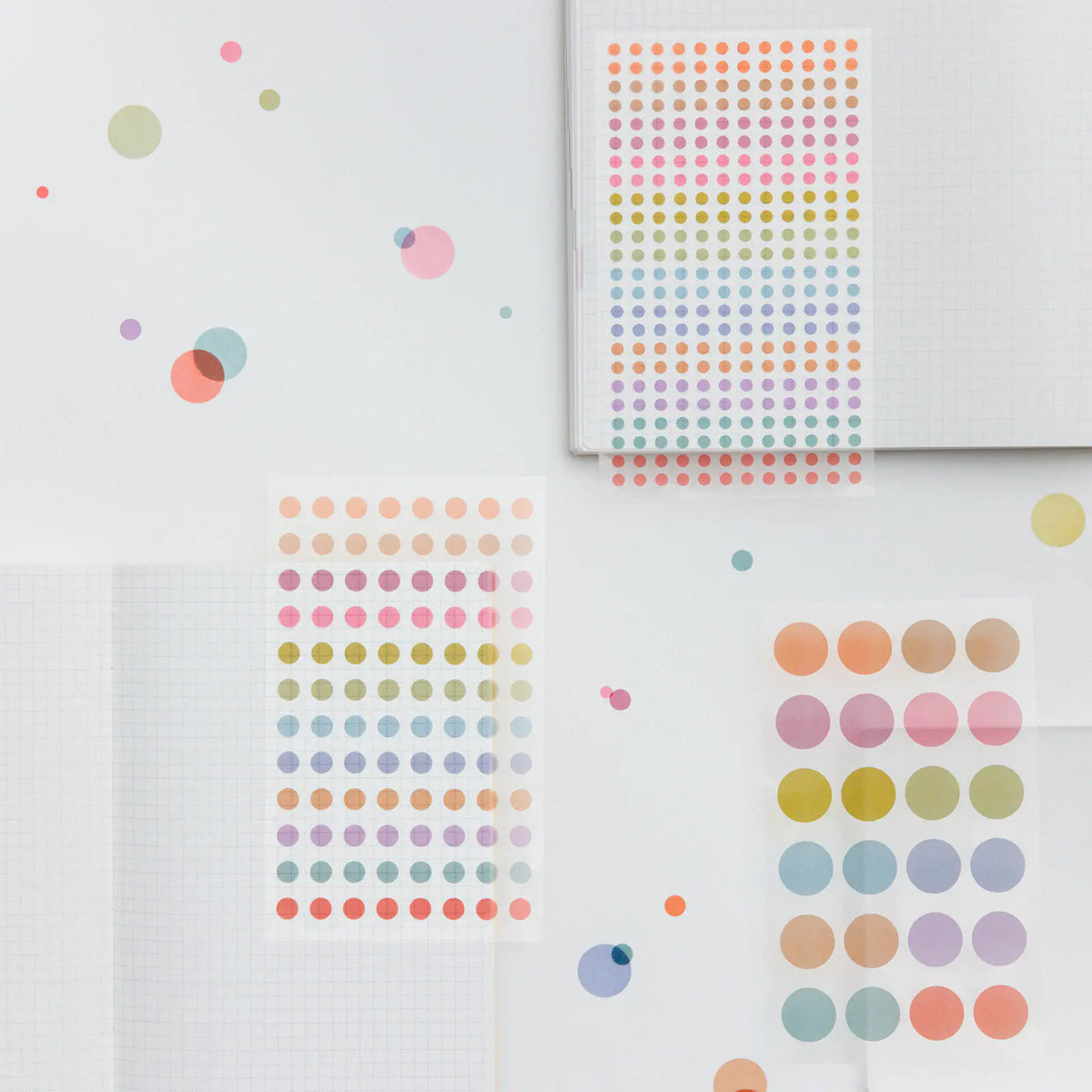 Hobonichi Techo TSUKI no IRO See-Through Round Stickers PET 12 Colors