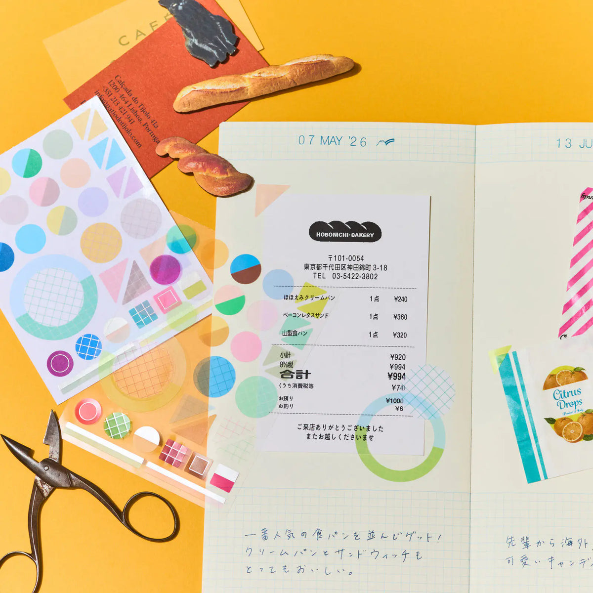 Hobonichi collect & collage Decorative Stickers DECO Masking Film 2 Sheets