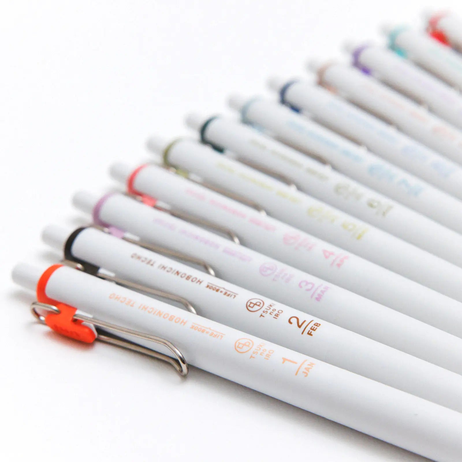 Hobonichi TSUKI no IRO Uni-ball One 0.38mm 6 Pen Set with Case