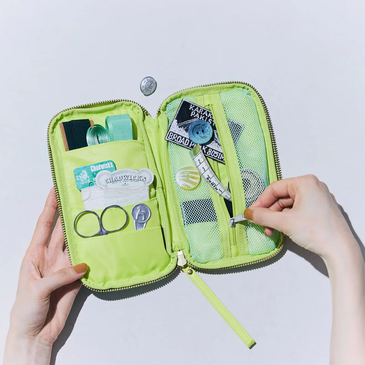 Hobonichi Aqua Lime Small Drawer Pouch