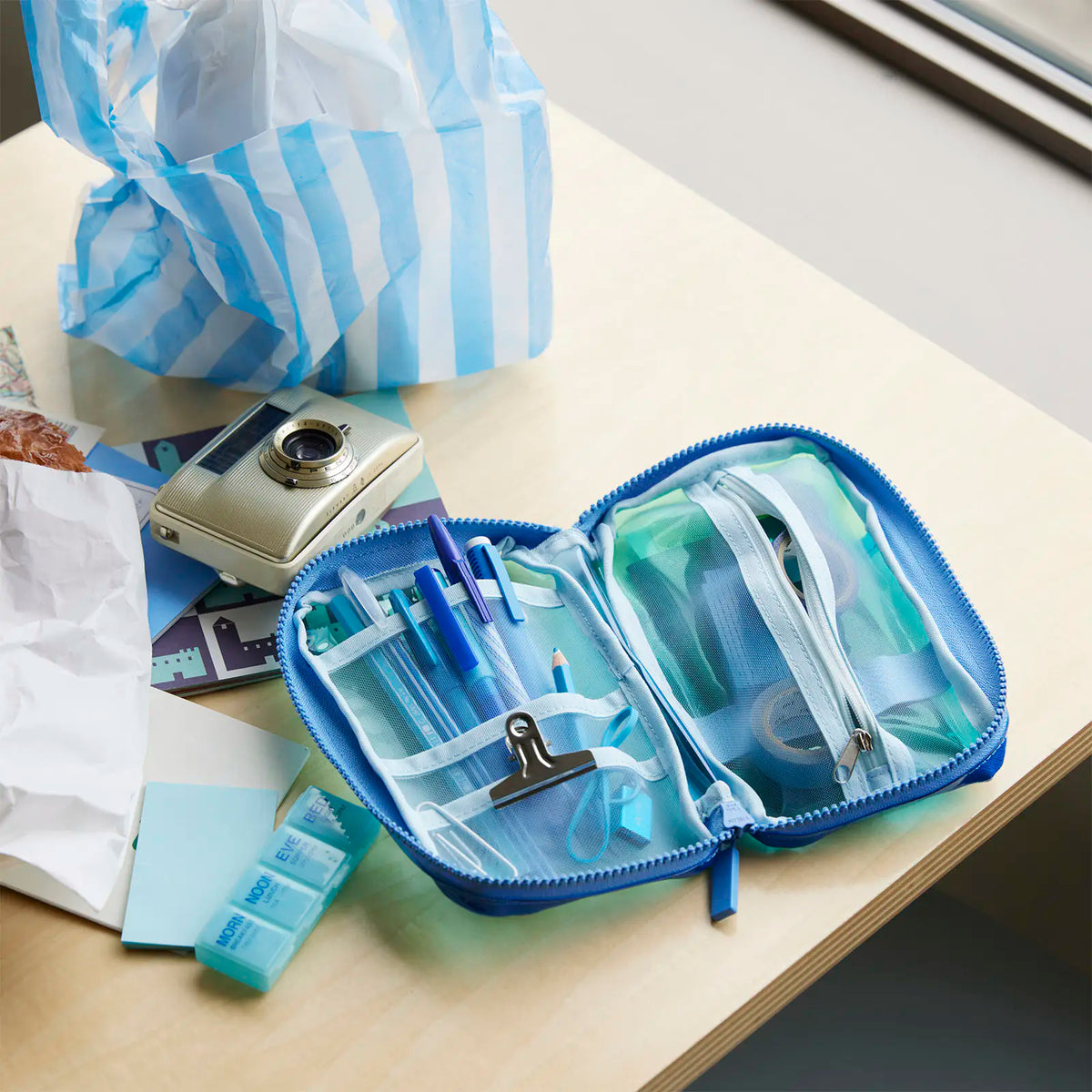 Hobonichi Techo Transparent Mix Blue Small Drawer Pouch