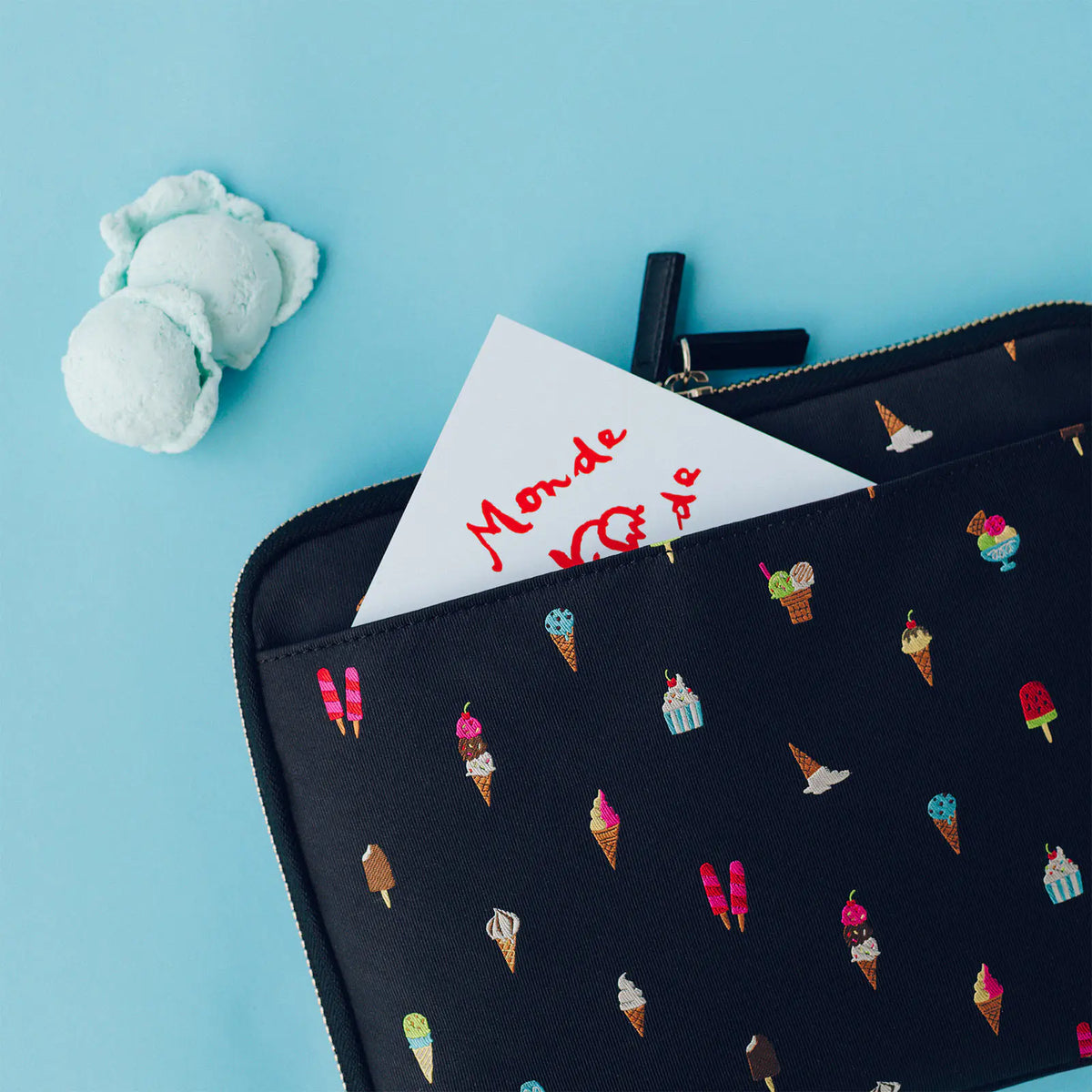 Hobonichi Tie & Chief “Happy Ice Cream” Large Drawer Pouch
