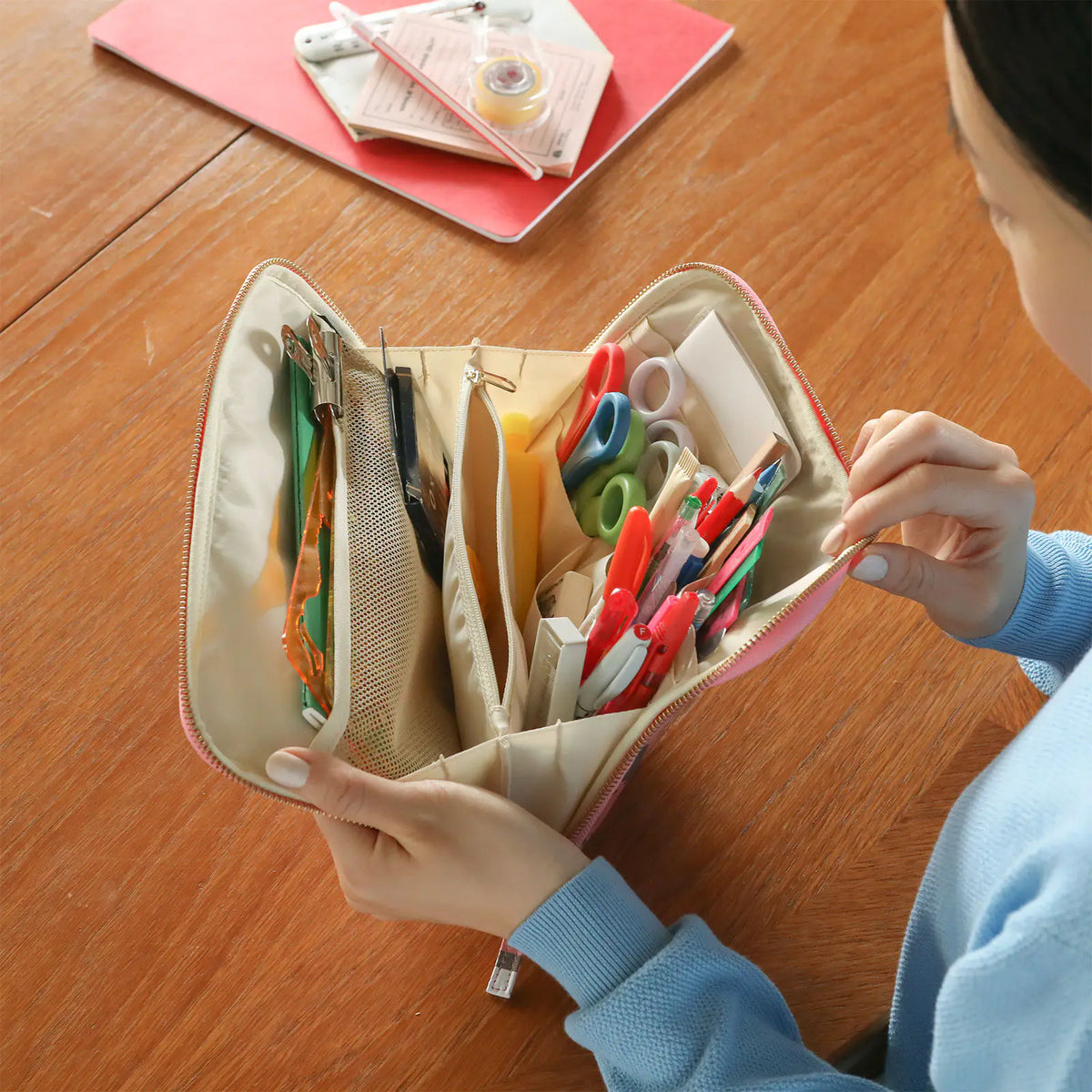 Hobonichi mt “Pink Mix” Large Drawer Pouch
