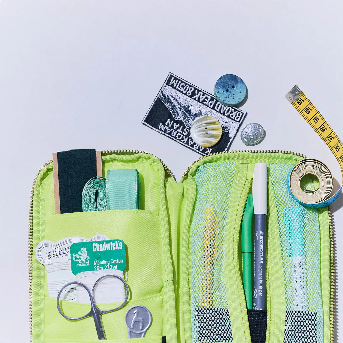 Hobonichi Aqua Lime Small Drawer Pouch