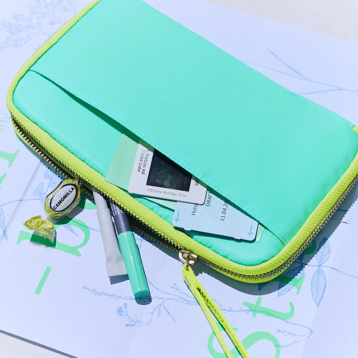 Hobonichi Techo Colors “Aqua Lime” Large Sister Drawer Pouch