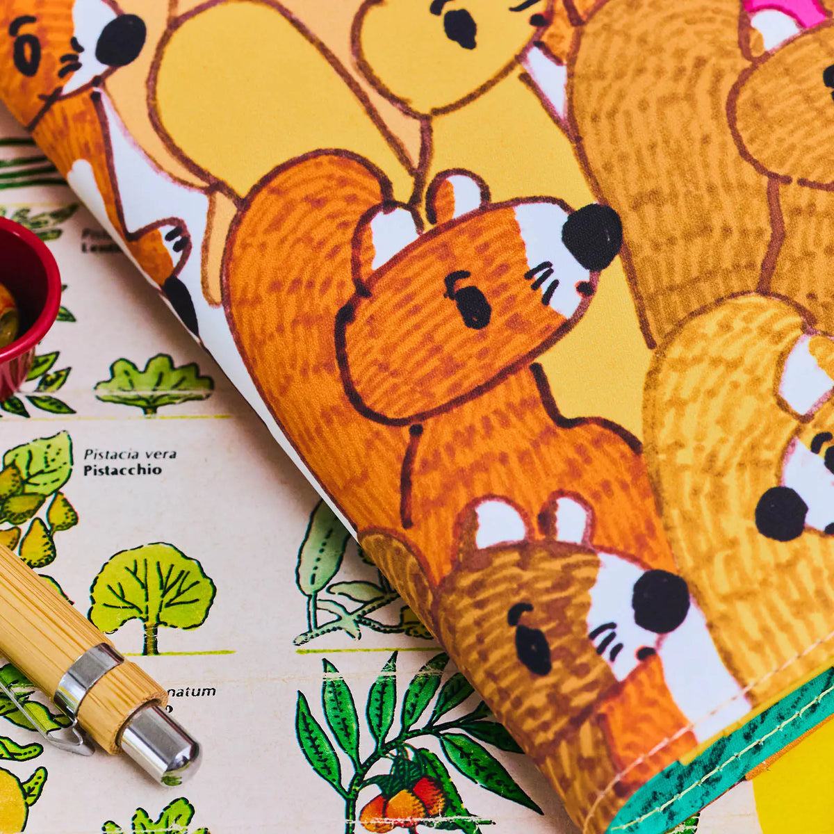 Hobonichi Techo A6 100%ORANGE Squirrels in a Row Planner Cover 2027