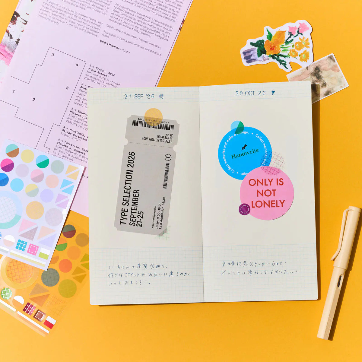 Hobonichi collect & collage Decorative Stickers DECO Masking Film 2 Sheets